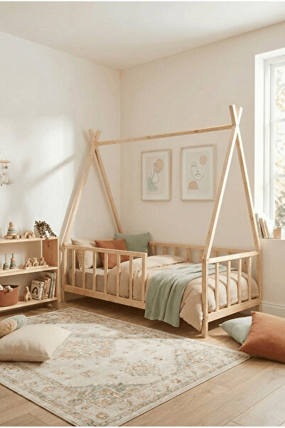 Loolpi Home Montessori Bebek Ve Çocuk Karyolası Unisex Doğal Ahşap Yatak