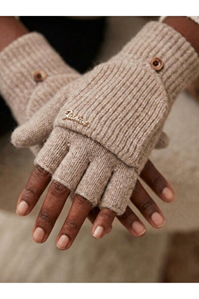PIECE SIGNATURE Luxury Ribbed Gloves for Women with Capped Fingers and Cut-Ou...