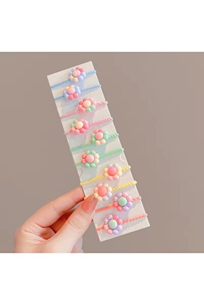 Toka Sepetim Çiçekli Küçük Boy Lastik Toka Seti 5 Çift