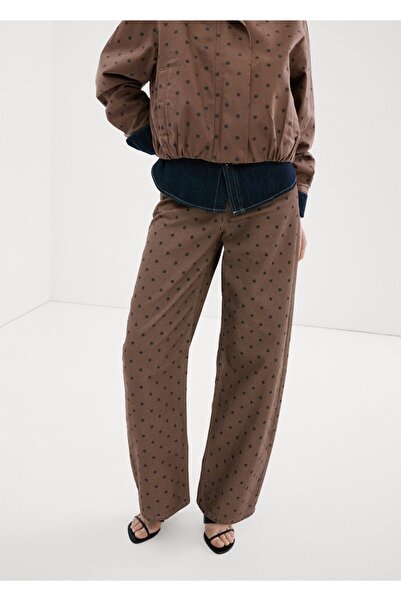 MANGO Woman Puantiye desenli balon kesim kot pantolon