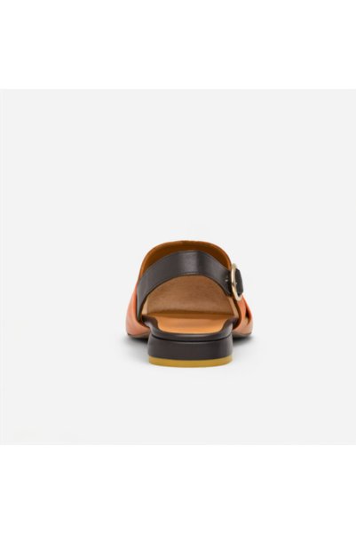 Folle Genuine Leather Brown-Khaki-Orange Low Heel Women's Shoes