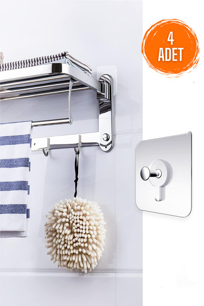 COZY SENSE Vidalı Askı 2'li Çok Amaçlı Güçlü Askılık Lavabo Banyo Havlu Asma ...