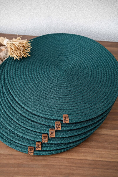 Naspar 6 bucăți 32 cm Supla verde smarald / Farfurie americană / Suport pentr...