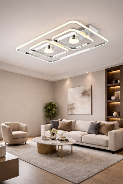 ESSLİGHT DORA 60 LIK LED AVİZE 3 RENK IŞIK MOD MODERN DEKORATİF AYDINLATMA