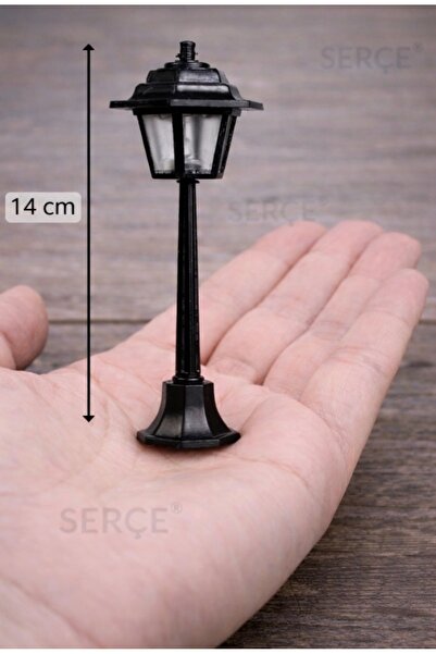 Yerli Dekoratif Sokak Lambası 14 cm – Teraryum & Minyatür Bahçe Dekoru