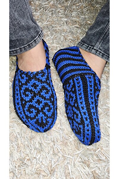 Butik Gültürkmen Türkmen milli desenli Mavili Kadın Erkek Patik %100 Polyeste...