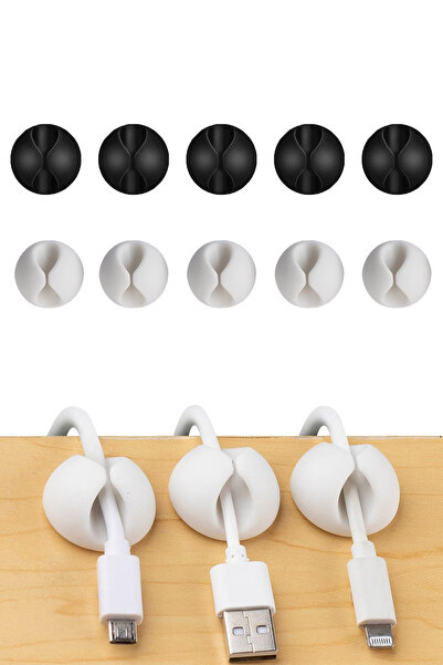 COZY SENSE Kablo Düzenleyici 5 Adet Yapışkanlı Klips Şarj Kulaklık Bilgisayar...