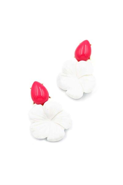 Royaleks Flower Earrings - White