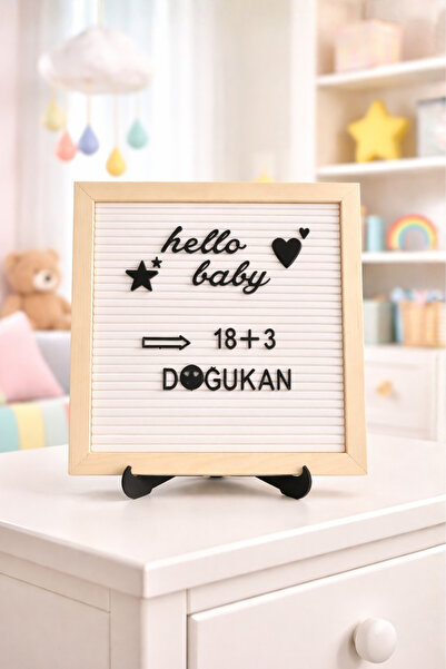 fikirstore Ahşap Çerçeveli Yazı Tahtası Mesaj Panosu Ve 148 Türkçe Karakterli...