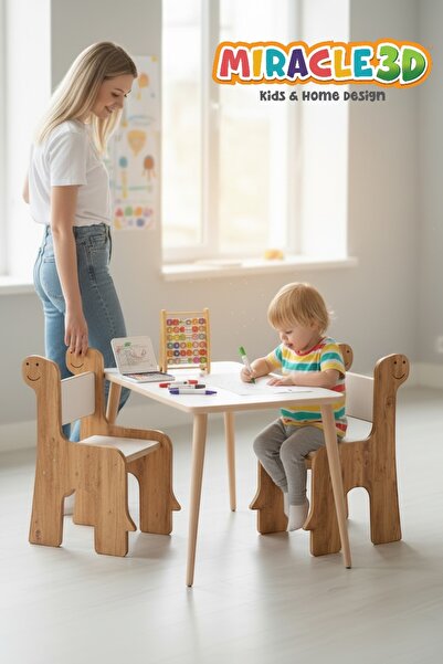 MİRACLE 3D Çocuk Çalışma Masası Ve Sandalye, Aktivite Masası
