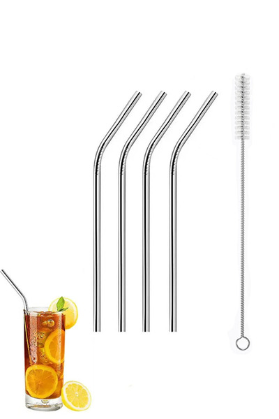 Factorial Paslanmaz Çelik Pipet Ve Temizlik Fırçası Yıkanabilir Çizilmez Mutf...