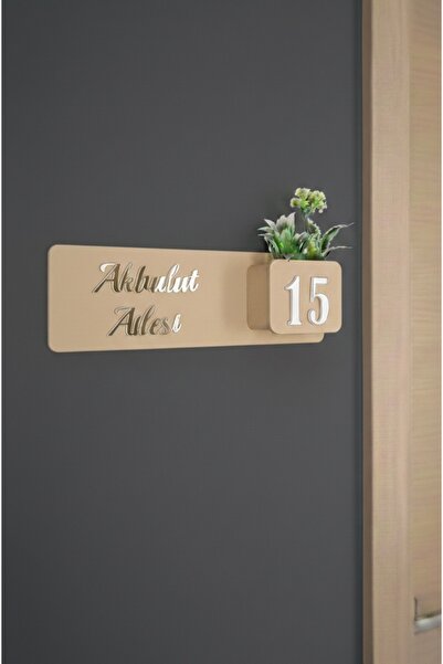 Amorf Design Çiçeklikli Kapı Numarası Ev Hediyesi Otel Site Ev Kapı Süsü
