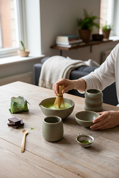 HAZEYA SERAMİK Stoneware Handmade Matcha Seti