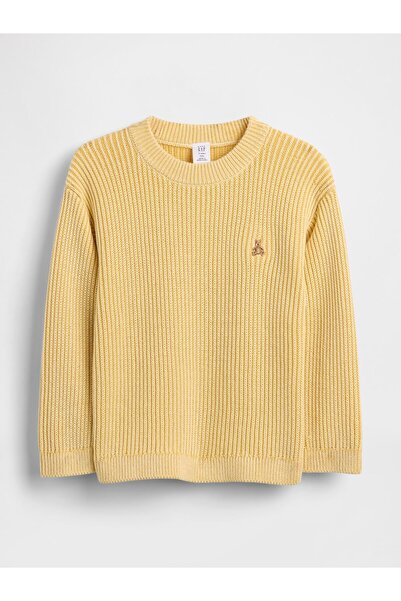 GAP Erkek Bebek Sarı Shaker-Stitch Kazak