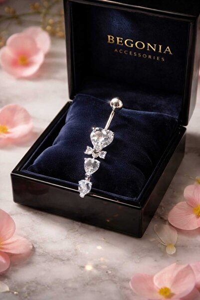 Begonia Accessories 316L Cerrahi Çelik Paslanmaz Kararmaz Fashion Zirkon Taşl...