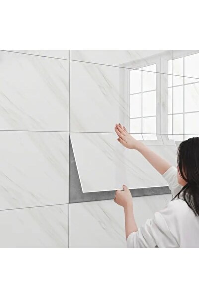 Skygo White Marble Patterned Aluminum Plastic Wall Sticker 60 X 30 cm