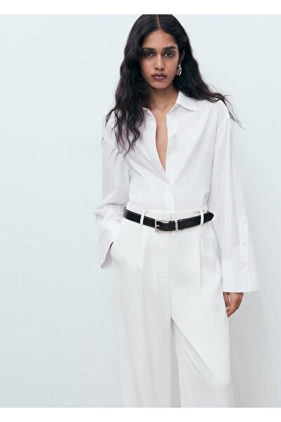 MANGO Woman Cămașă crop din poplin