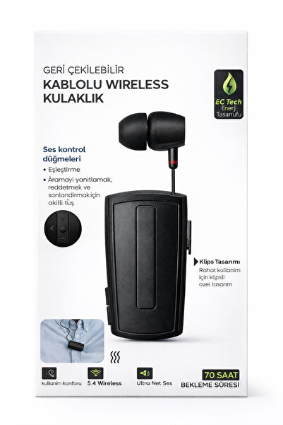 TUROVE Bluetooth Kulaklık Makaralı Titreşimli Ios Android Dijital Pro Kulaklı...