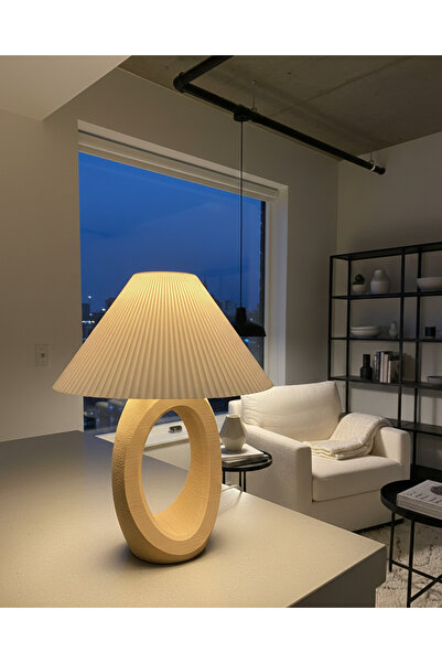 Elana Design Balance Abajur - Bohem Tarzı Abajur ve Gece Lambası - Bej