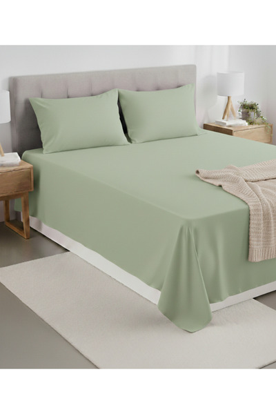 pınarhome collectıon ملاءة سرير من القطن العضوي 100% (بدون مطاط) + غطاء وسادة...