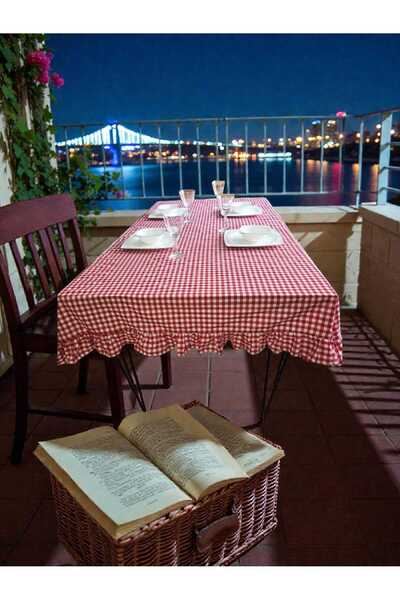 Angels' Collection Ruffled Gingham Tablecloth