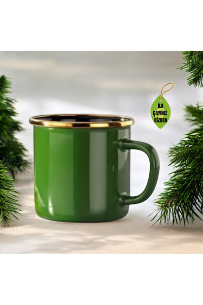 Bonera Emaye Yeşil Kupa Kamp Bardak