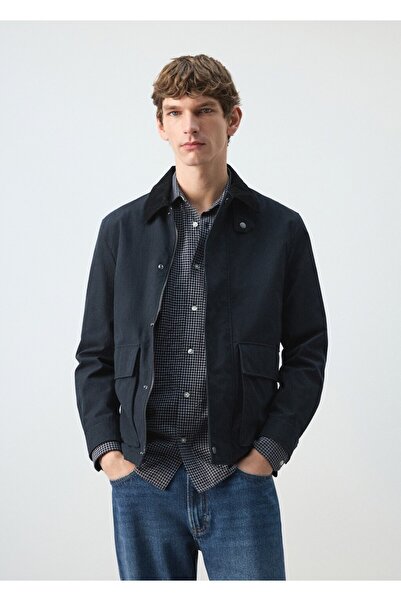 MANGO Man Su geçirmez water-repellent kadife yaka ceket