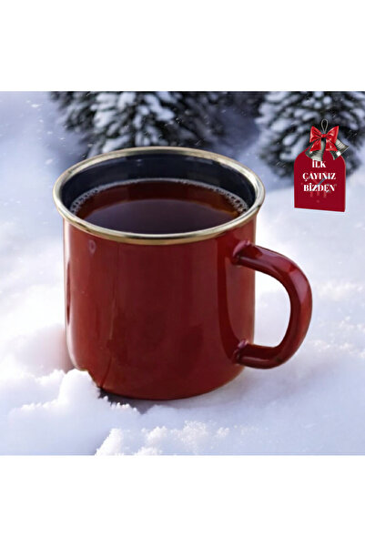 Bonera Emaye Kırmızı Kupa Kamp Bardak
