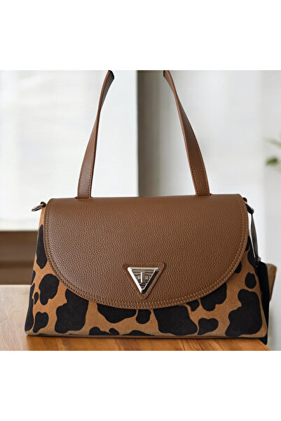valentina victoria Genuine Suede Printed Medium Size 3 Compartment Shoulder Bag