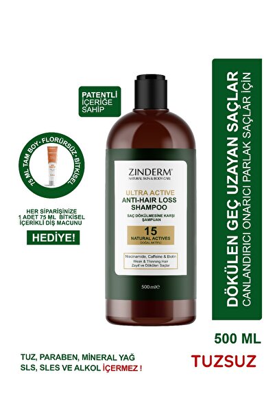 zinderm Saç Dökülmesi Karşıtı Hızlı Uzamaya Yardımcı Güçlendirici Keratin, Bi...
