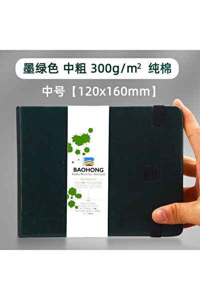 Choice5 دفتر باوهونغ أخضر ١٢×١٦ سم، ٢٤ ورقة، ألوان مائية، سفر، جلد، غلاف كتان...