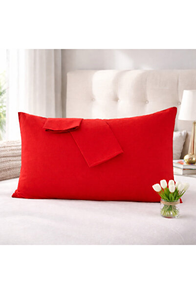LilaMOON Față de pernă din bumbac roșu din țesătură Ranforce - 2 BUC