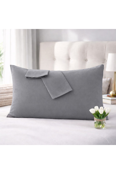 LilaMOON Ranforce tkanina za jastučnice - antracit boja, pamuk, 2 komada