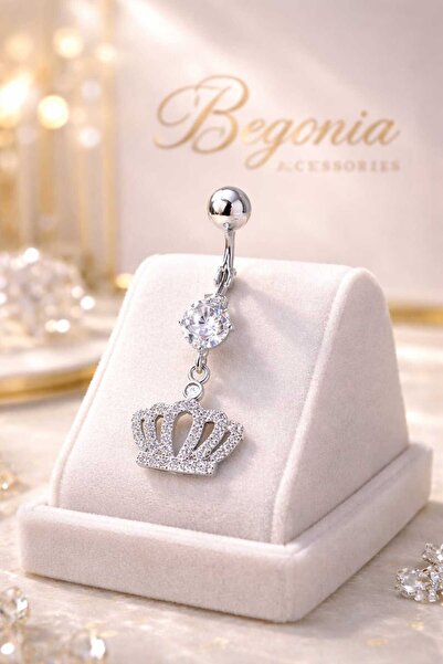 Begonia Accessories 316L Cerrahi Çelik Fashion Zirkon Taşlı Göbek Piercing