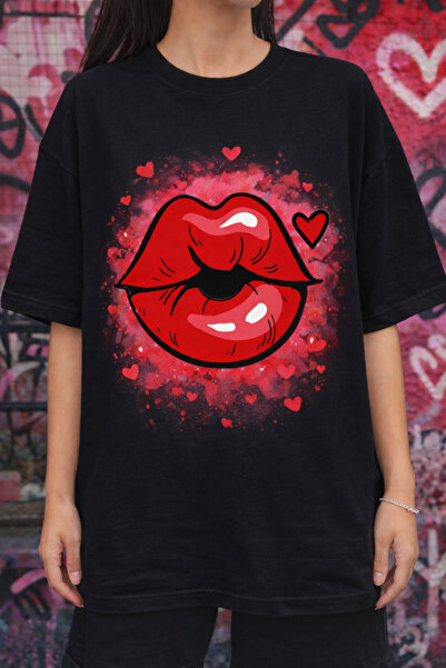 Infire clothing 100% Cotton Kiss Printed Oversize T-Shirt