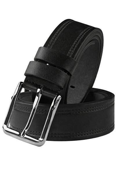 DeepSEA Curea sport din piele artificială neagră pentru bărbați, cu cusături ...