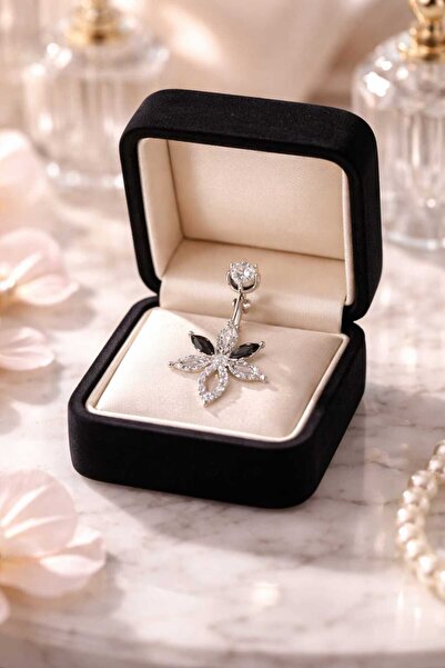 Begonia Accessories 316L Cerrahi Çelik Fashion Zirkon Taşlı Göbek Piercing
