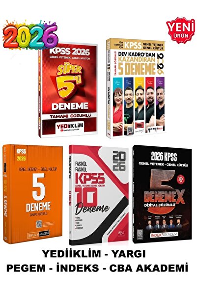 Yediiklim Yayınları 2026 - KPSS Yediiklim + Yargı + Pegem + CBA Akademi + İnd...