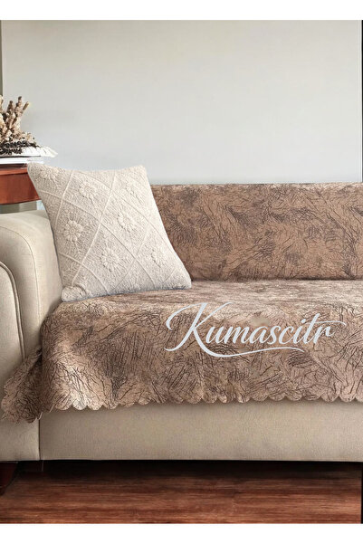 kumaşçıtr Неплъзгаща се основа Луксозна кадифена калъфка за диван - Удобна с ...