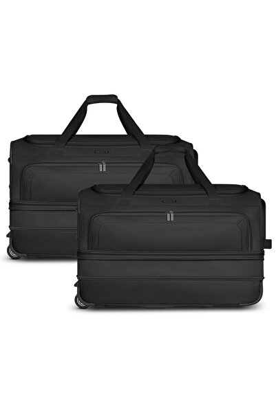 REDOLZ Duffle Essentials 2-Rollen Reisetasche Set 2-tlg. L+L mit Dehnfalte