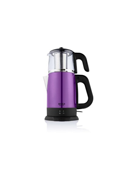 Arnica ماكينة صنع الشاي الزجاجية باللون الأرجواني من Demli Style