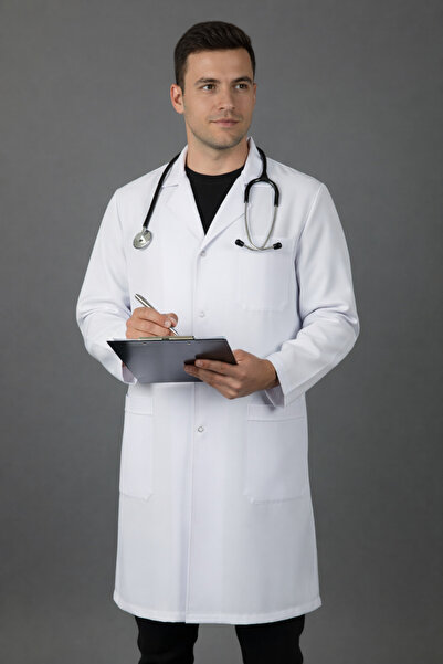 AYDAĞ Unisex Bay Beyaz Doktor  Hemşire Eczacı Öğretmen Laboratuvar Önlüğü