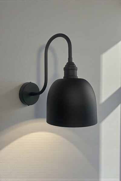 Bamyum Nolvo شمعدان جداري مفرد باللون الأسود لغرفة المعيشة والممر والمطعم