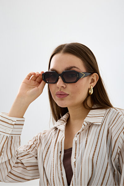 Chunky Frame Unisex Vintage Yeni Sezon Kahverengi Güneş Gözlüğü