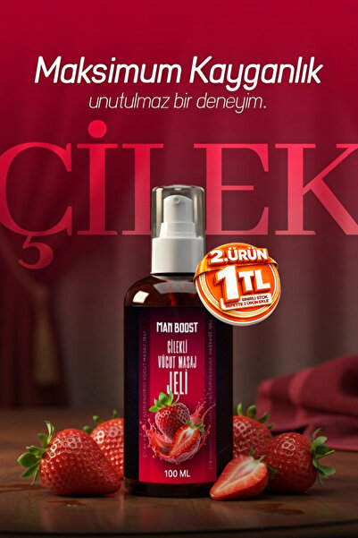ManBoost Su Bazlı Çilek Aromalı Kayganlaştırıcı Uyarıcı Masaj Jeli