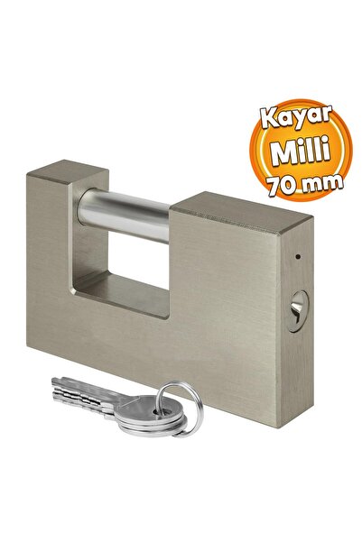 Badem10 70 mm 3 Keyed Metal Shutter Workplace Door - Flat Sliding Shaft Satin...