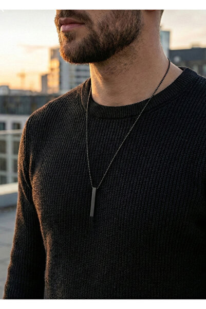 Duke Nickle Men's Black Metal Necklace Dekl1001