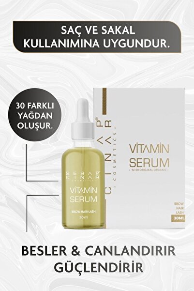 Serap Çınar Cosmetics Saçkıran & Sakal Kıran Alopesi Etkili Vitamin Serum 30m...