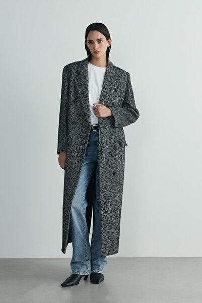 Suud Collection Siyah Adel Maxi Kaban