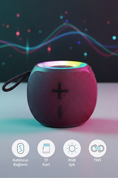 Piranha 7837 Kablosuz Hoparlör | TWS Bluetooth | USB & TF Kart Girişi | RGB I...